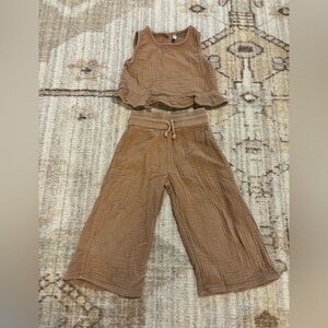 Rylee + Cru Tan Textured Top